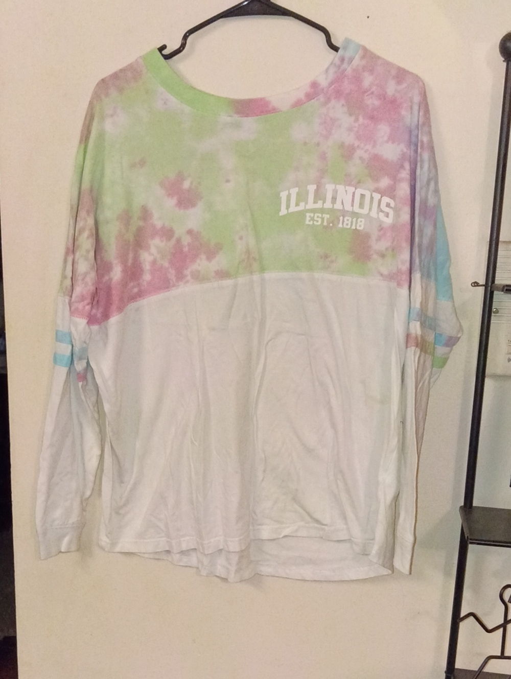 Basic Of America Illinois Tie-Dye Long Sleeve Shirt Size XL
